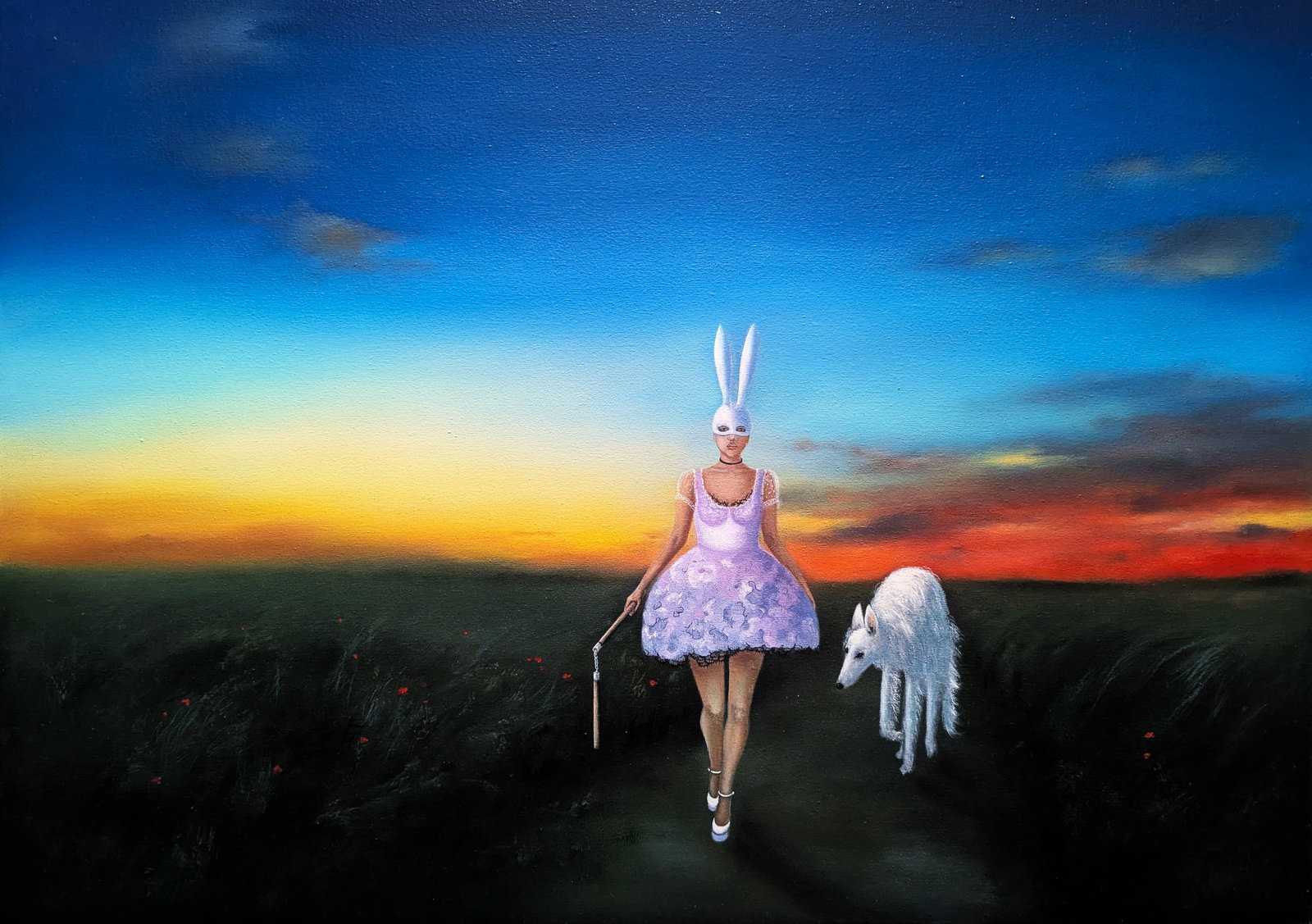Oil painting Bunny suit Ukrainian painter (1 of 11)