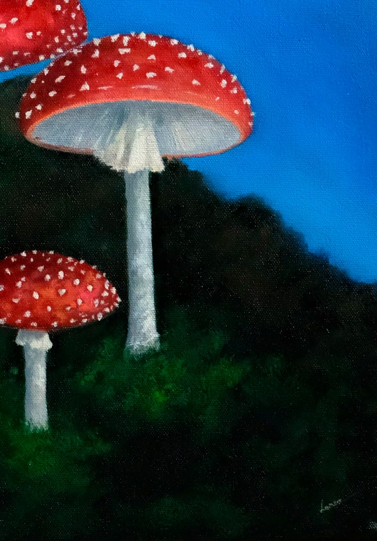 Oil painting Woman and mushrooms Ukrainian painter - 4