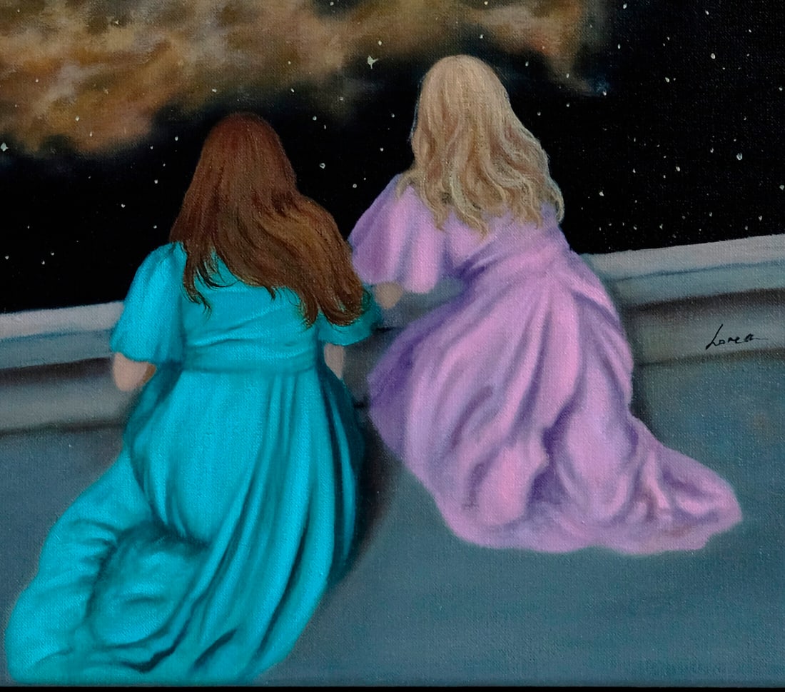 Oil painting Girls and stars Ukrainian painter - 5