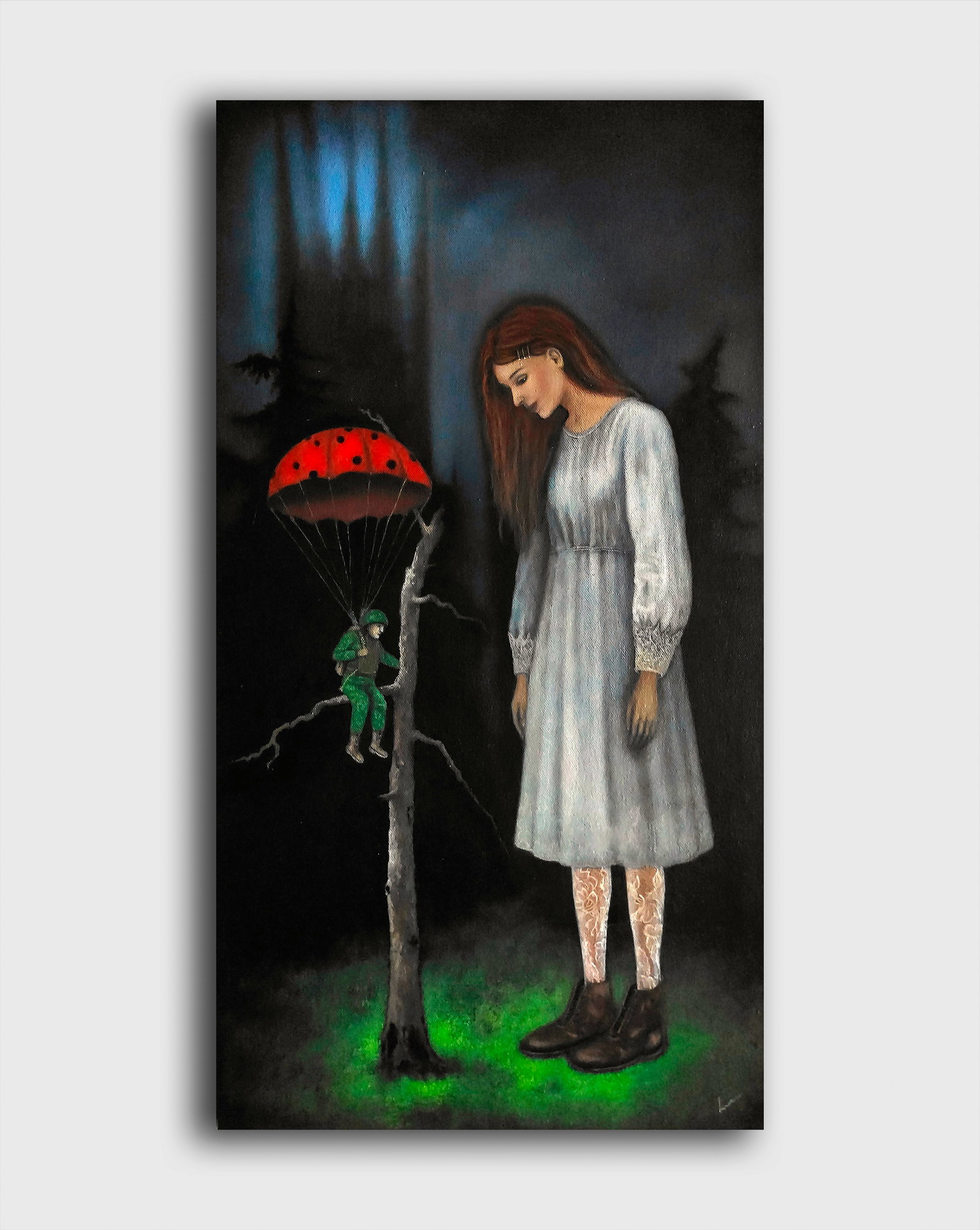 Oil painting Woman in white Ukrainian painter - 10