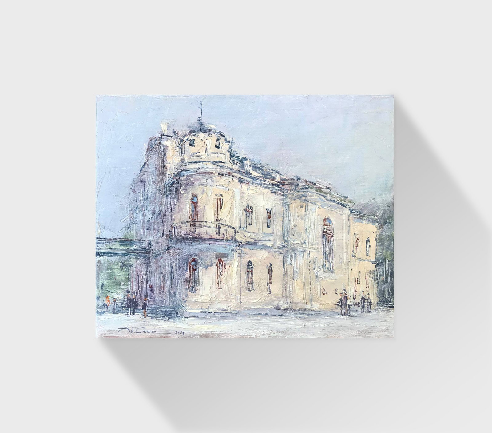 Oil painting Kyiv, National Philharmonic of Ukraine Andrii G.: Title: Oil painting Kyiv, National Philharmonic of Ukraine Andrii G. Description: 01Guk Painter: Andrii G. S?ze: 25x30 cm/ 9.84x11.81 inches Components: oil, canvas Original painting CONDITION: exelle