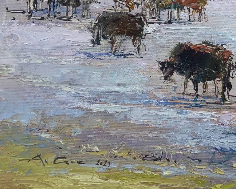 Oil painting Traveling in Georgia, Svaneti Andrii G. - 3