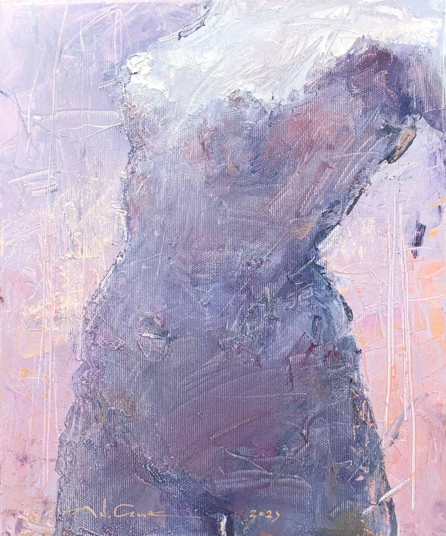 Oil painting Bust Andrii G.: Title: Oil painting Bust Andrii G. Description: 17Guk Painter: Andrii G. S?ze: 30x25 cm/ 11.81x9.84 inches Components: oil, canvas Original painting CONDITION: exellent ERA:2023 ARTIST: In 1984, he gr