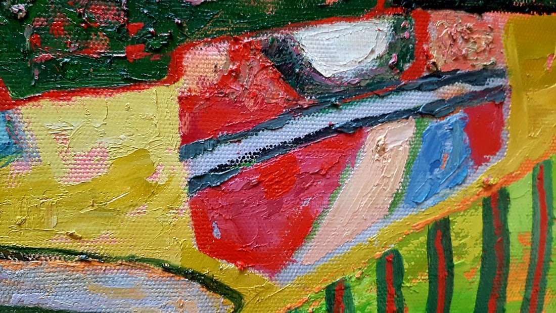 Abstract Oil painting Picnic on the golf course Tetyana Shulyak - 3