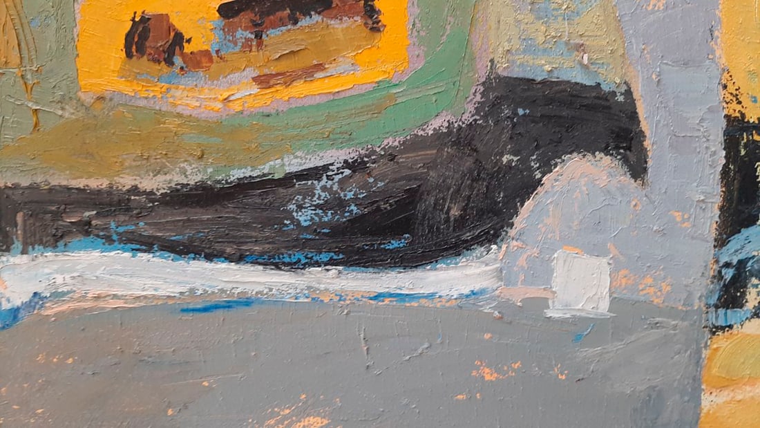 Abstract Oil painting House among the clouds Tetyana Shulyak - 2