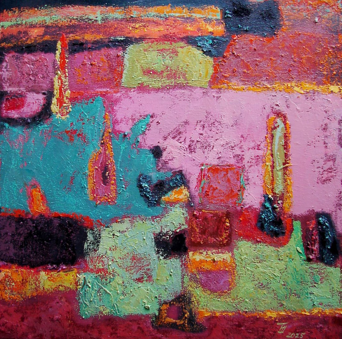 Abstract Oil painting Penetration Tetyana Shulyak: Title: Abstract Oil painting Penetration Tetyana Shulyak Description: 39Sl Painter: Tetyana Shulyak S?ze: 50x50 cm/19.68x19.68 inches Components: oil, canvas Original painting from our collection ERA: