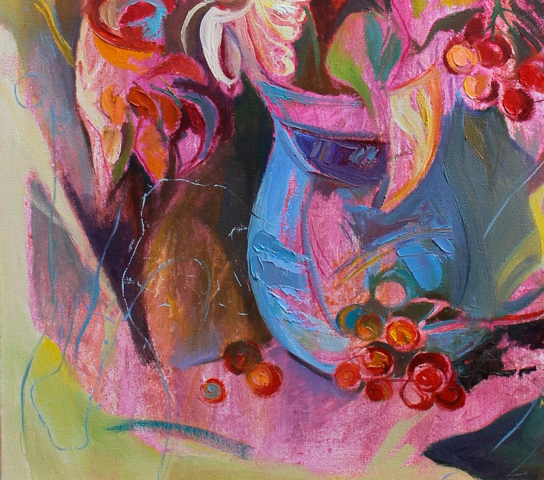 Oil acrylic painting Crimson Maria Voloschak - 7
