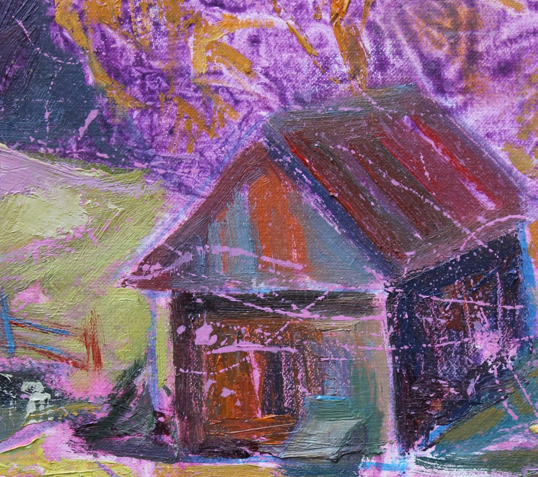 Oil acrylic painting The first frost Maria Voloschak - 2