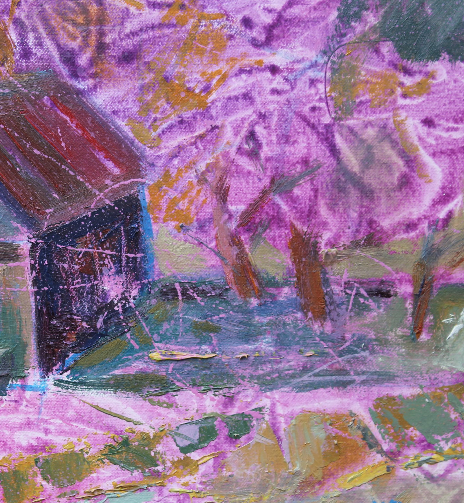 Oil acrylic painting The first frost Maria Voloschak - 8