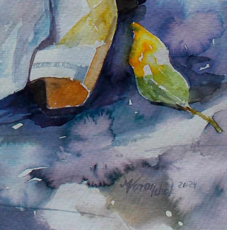 Watercolor painting Still life with apples Maria Voloschak - 6