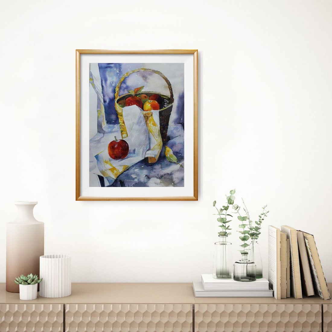 Watercolor painting Still life with apples Maria Voloschak - 8