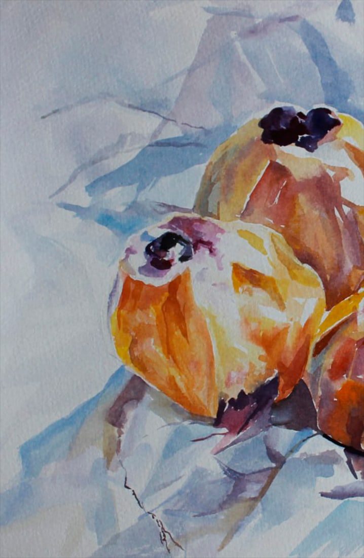 Watercolor painting Cooked apples Maria Voloschak - 7
