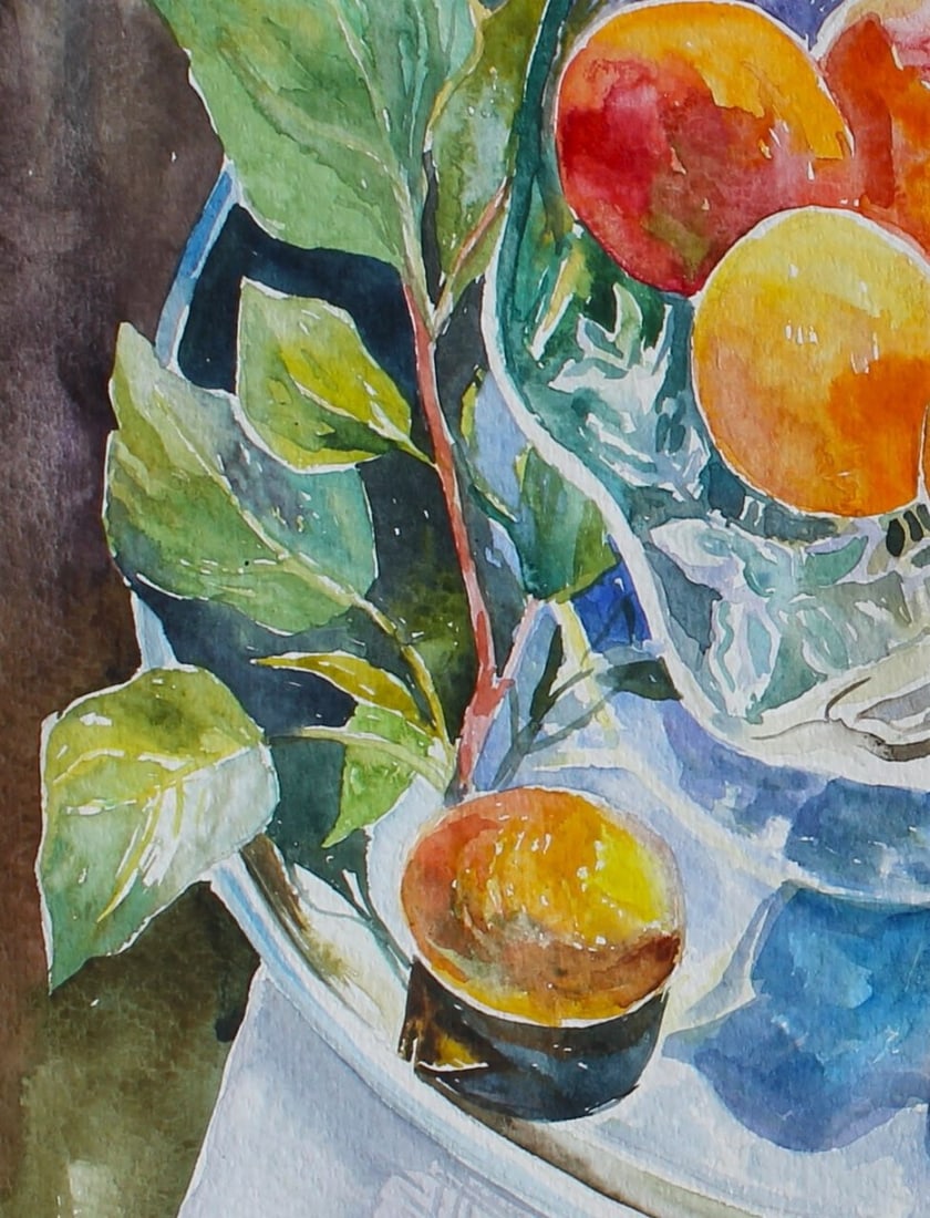 Watercolor painting Still life with peaches Maria Voloschak - 7