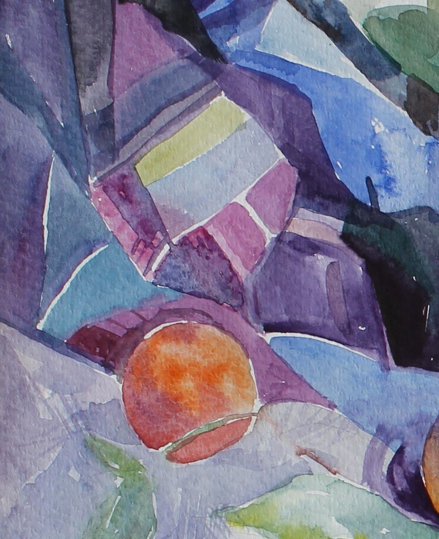 Watercolor painting Still life with apricots Maria Voloschak - 8