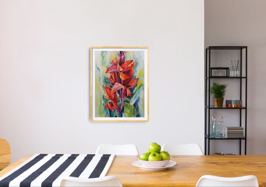 Watercolor painting Still life with flowers Maria Voloschak - 11