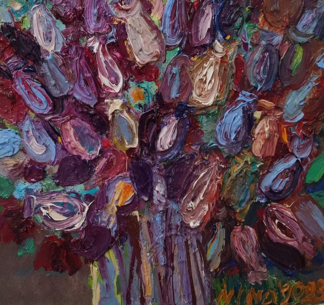 Oil painting Thistles Nina L - 8
