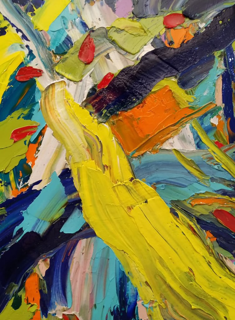 Abstract Oil painting The constellation of Sagittarius Nina L - 3