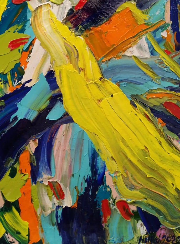 Abstract Oil painting The constellation of Sagittarius Nina L - 5