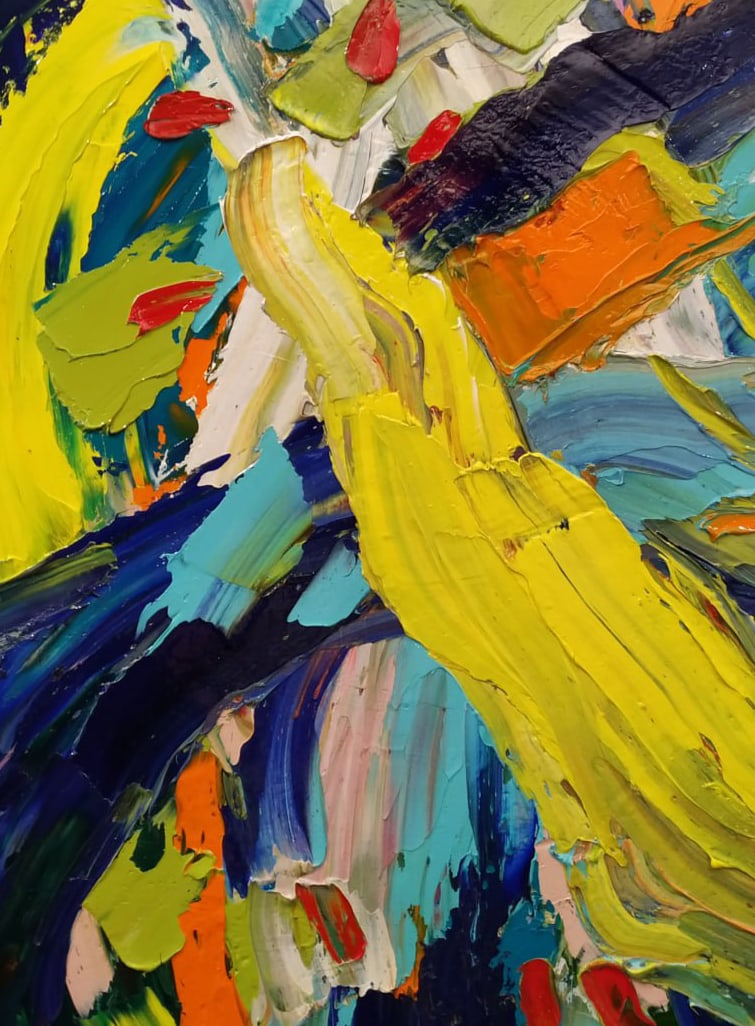 Abstract Oil painting The constellation of Sagittarius Nina L - 6
