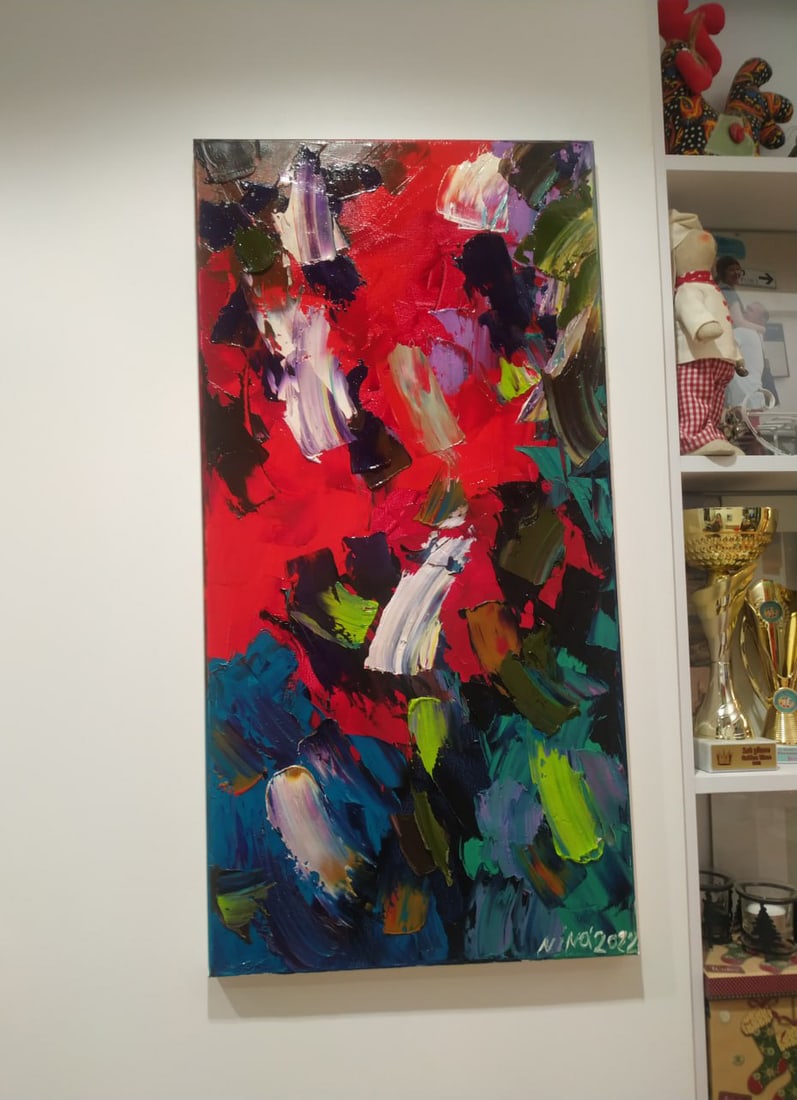 Abstract Oil painting In the workshop Nina L - 10