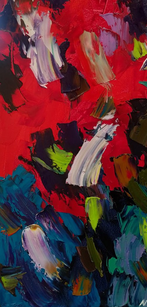Abstract Oil painting In the workshop Nina L - 4