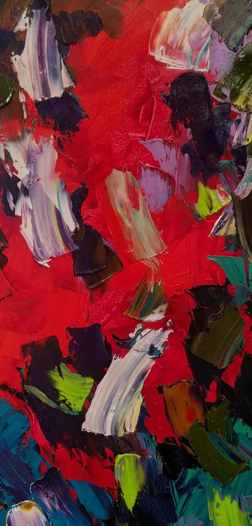 Abstract Oil painting In the workshop Nina L - 6