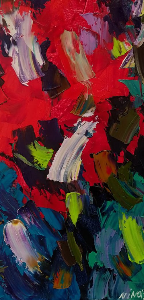 Abstract Oil painting In the workshop Nina L - 7