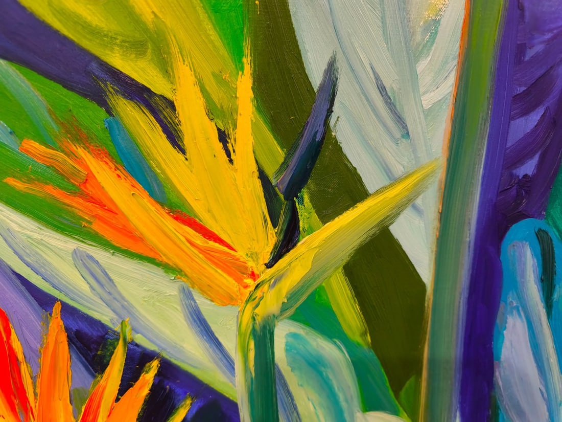 Oil painting Strelitzia Nina L - 4