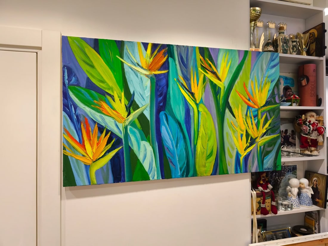 Oil painting Strelitzia Nina L - 5