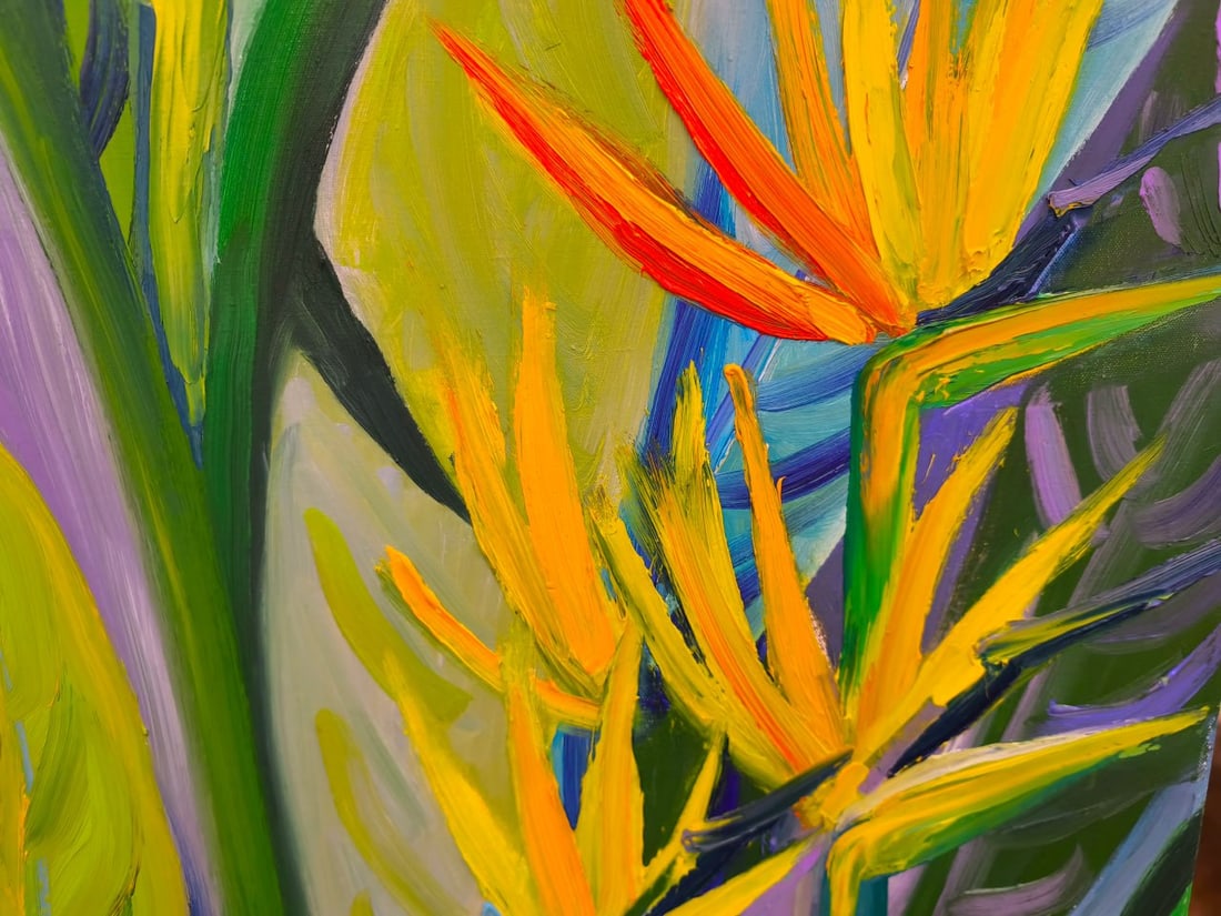 Oil painting Strelitzia Nina L - 6