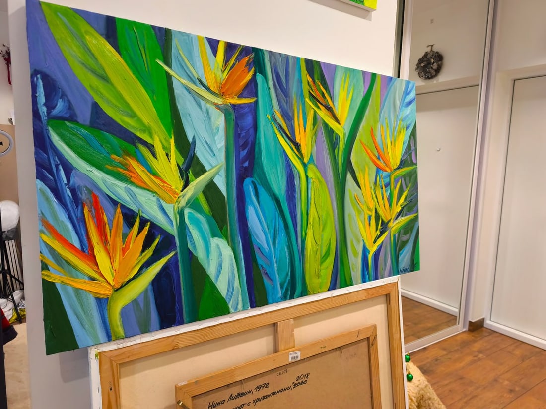 Oil painting Strelitzia Nina L - 7