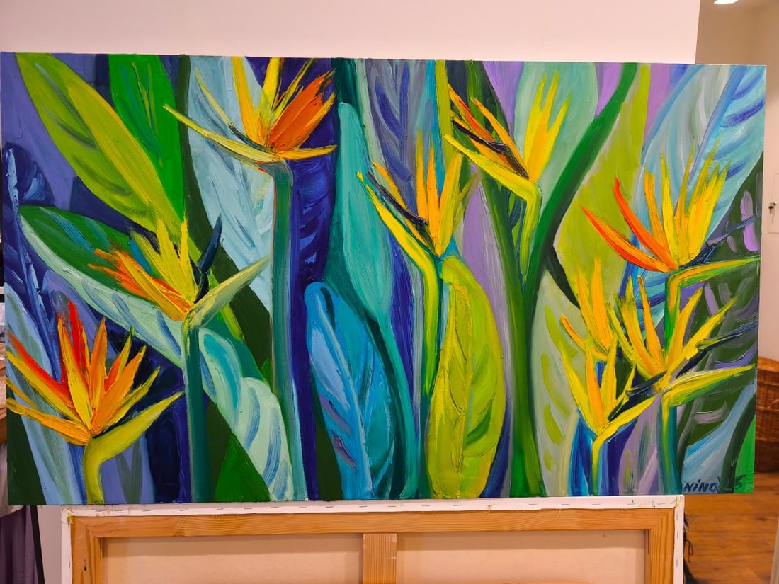 Oil painting Strelitzia Nina L - 8