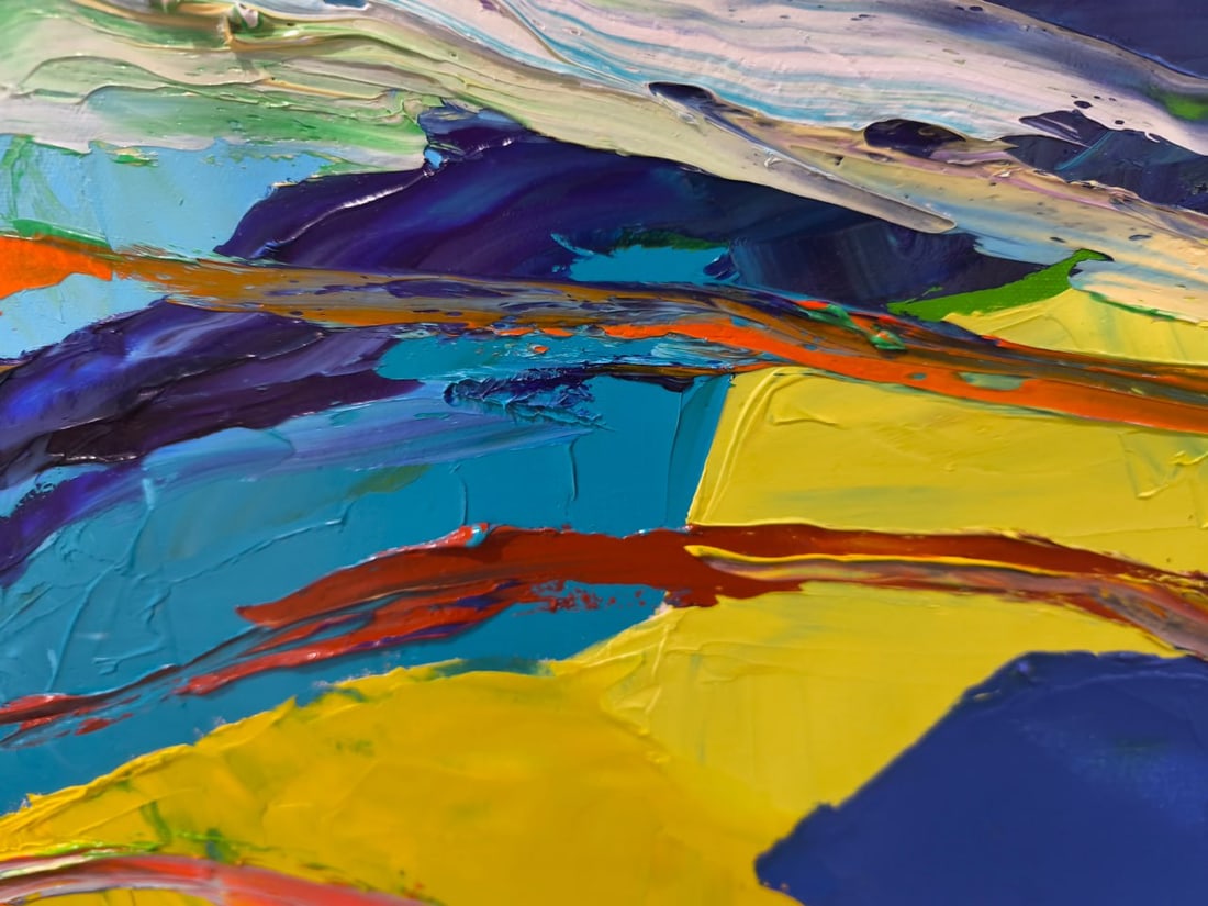 Abstract Oil painting Peaks Nina L - 3
