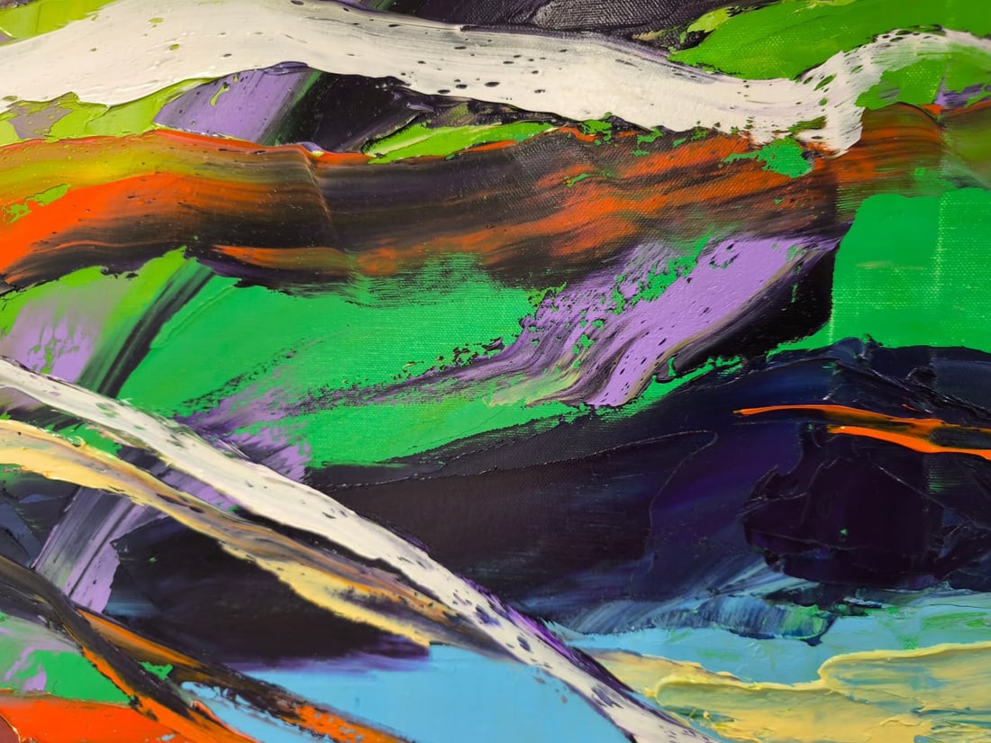 Abstract Oil painting Peaks Nina L - 4