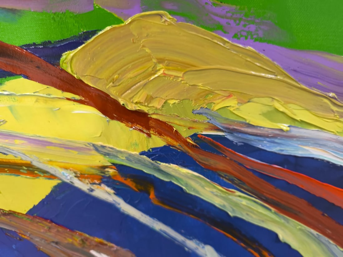 Abstract Oil painting Peaks Nina L - 5
