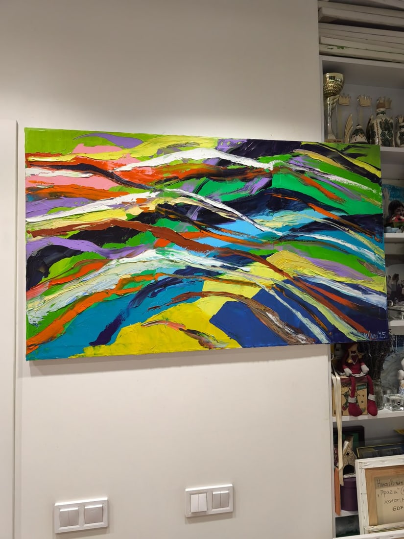 Abstract Oil painting Peaks Nina L - 8