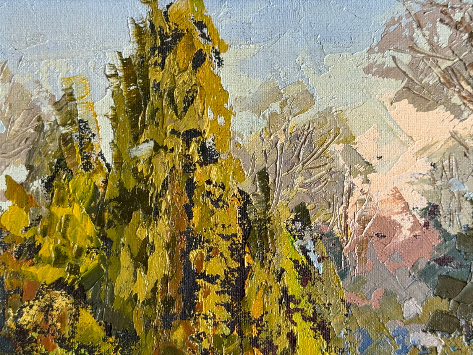 Oil painting with frame Botanical Garden of Lviv University K. Leonid - 2