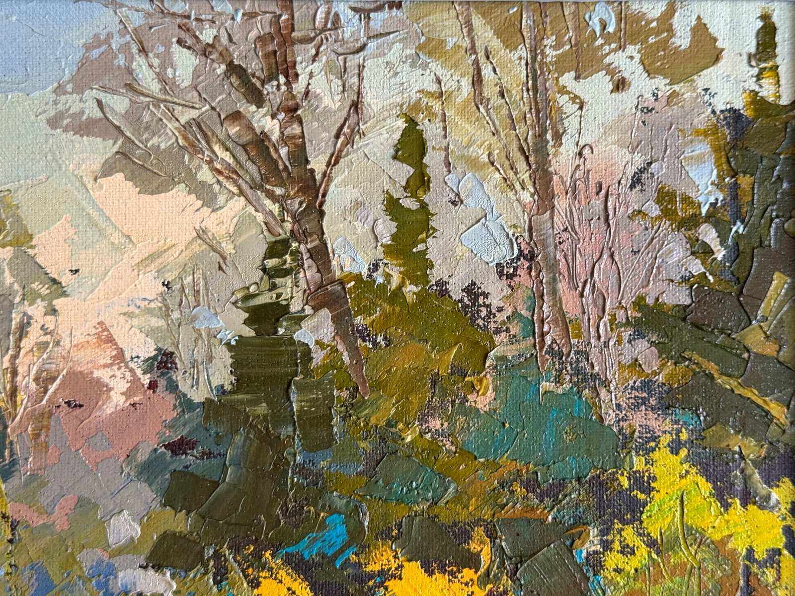 Oil painting with frame Botanical Garden of Lviv University K. Leonid - 3