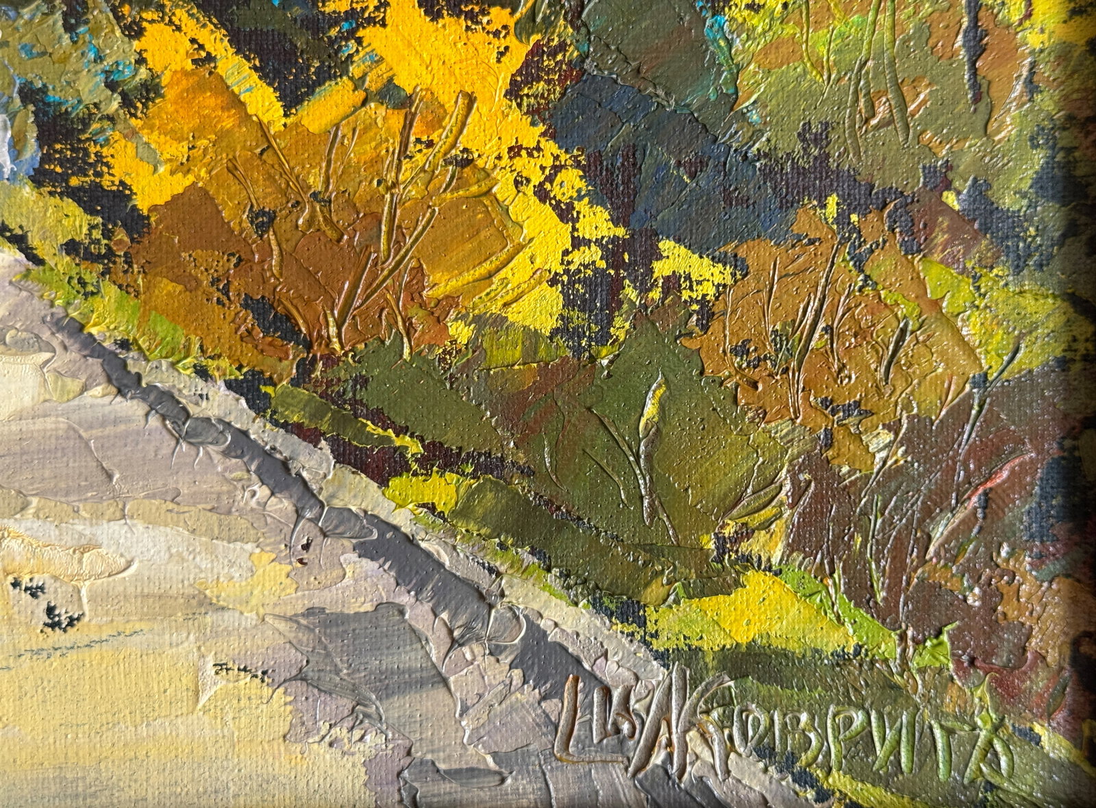 Oil painting with frame Botanical Garden of Lviv University K. Leonid - 4