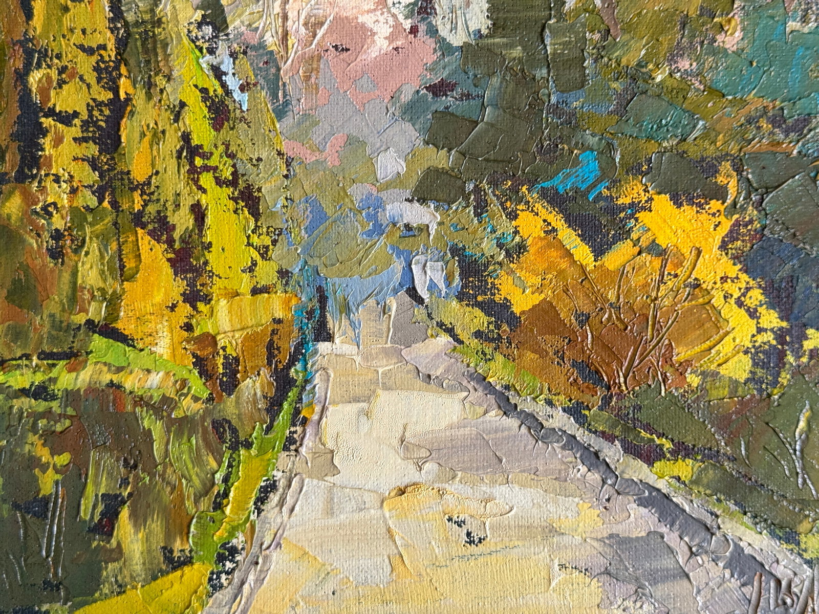 Oil painting with frame Botanical Garden of Lviv University K. Leonid - 6