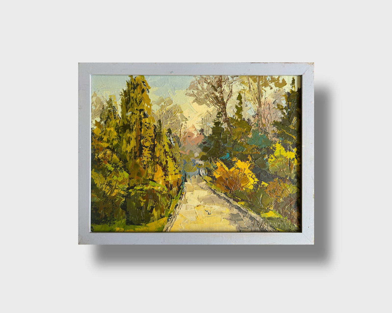 Oil painting with frame Botanical Garden of Lviv University K. Leonid - 8