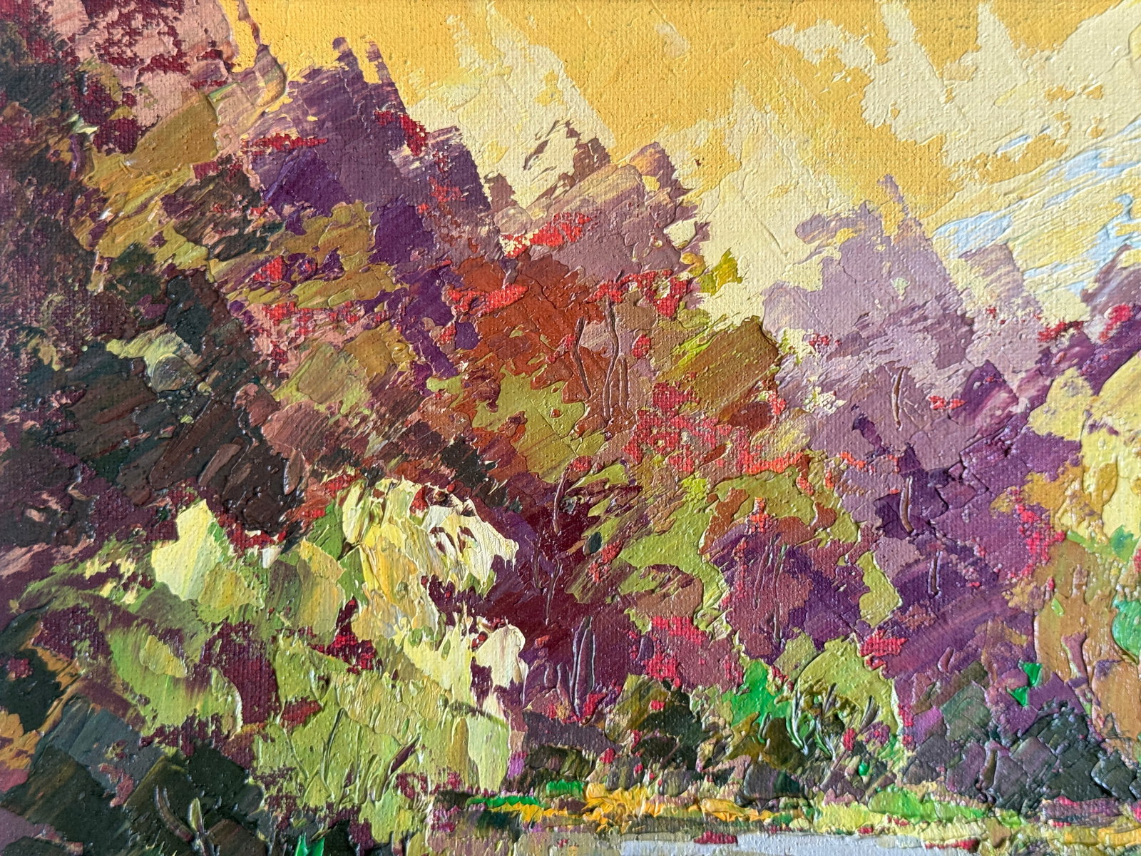 Oil painting with frame Botanical Garden of Lviv University K. Leonid - 3