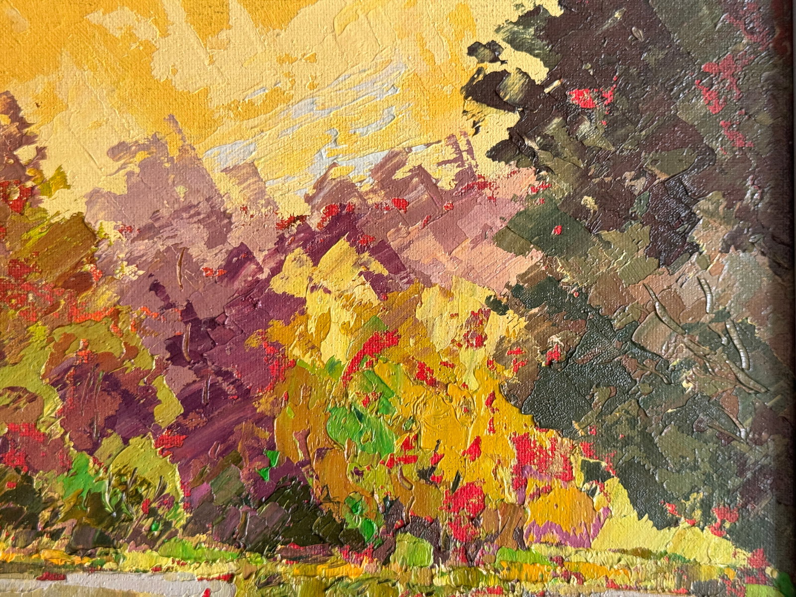 Oil painting with frame Botanical Garden of Lviv University K. Leonid - 4