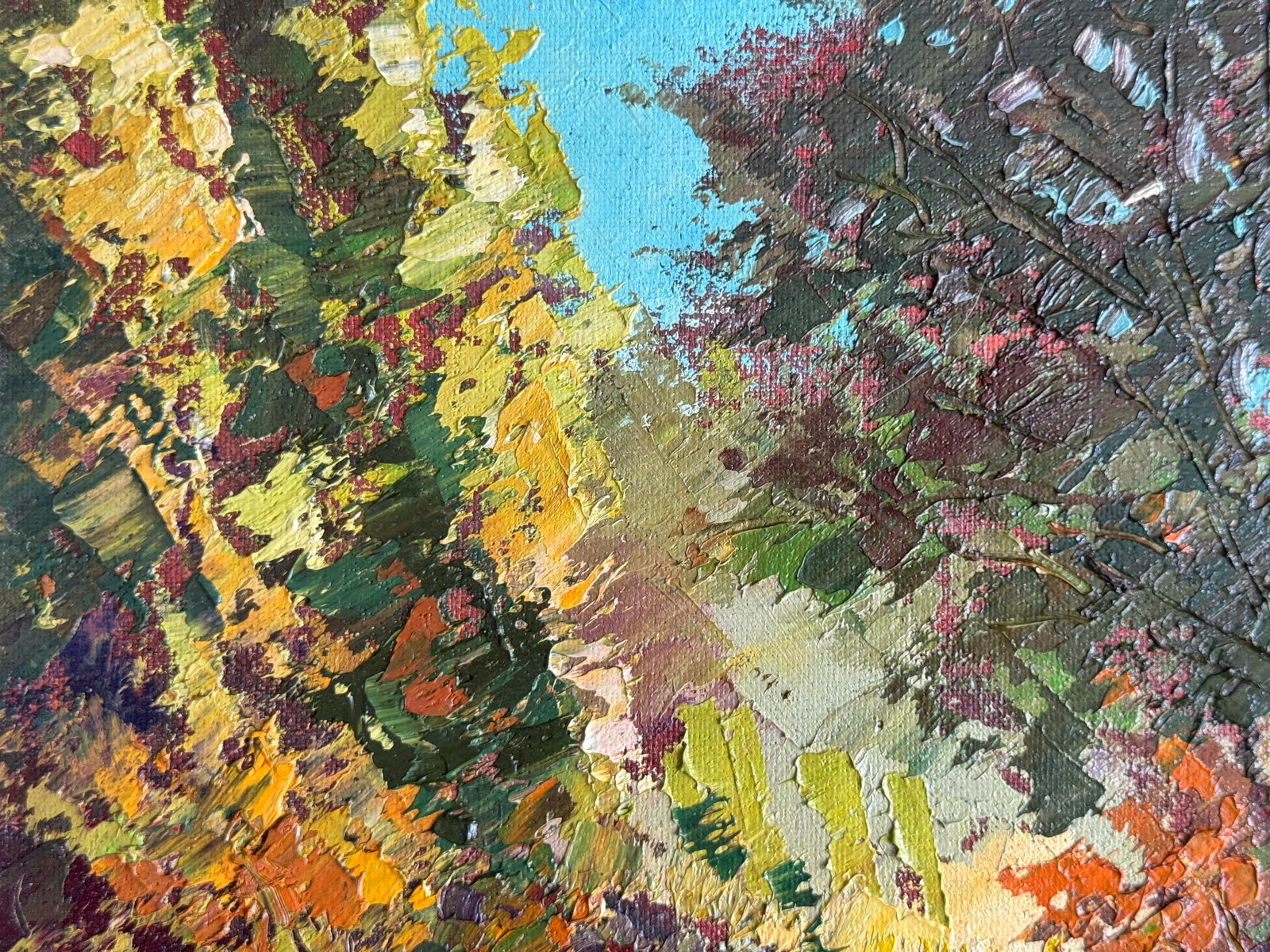 Oil painting with frame Botanical Garden of Lviv University K. Leonid - 2