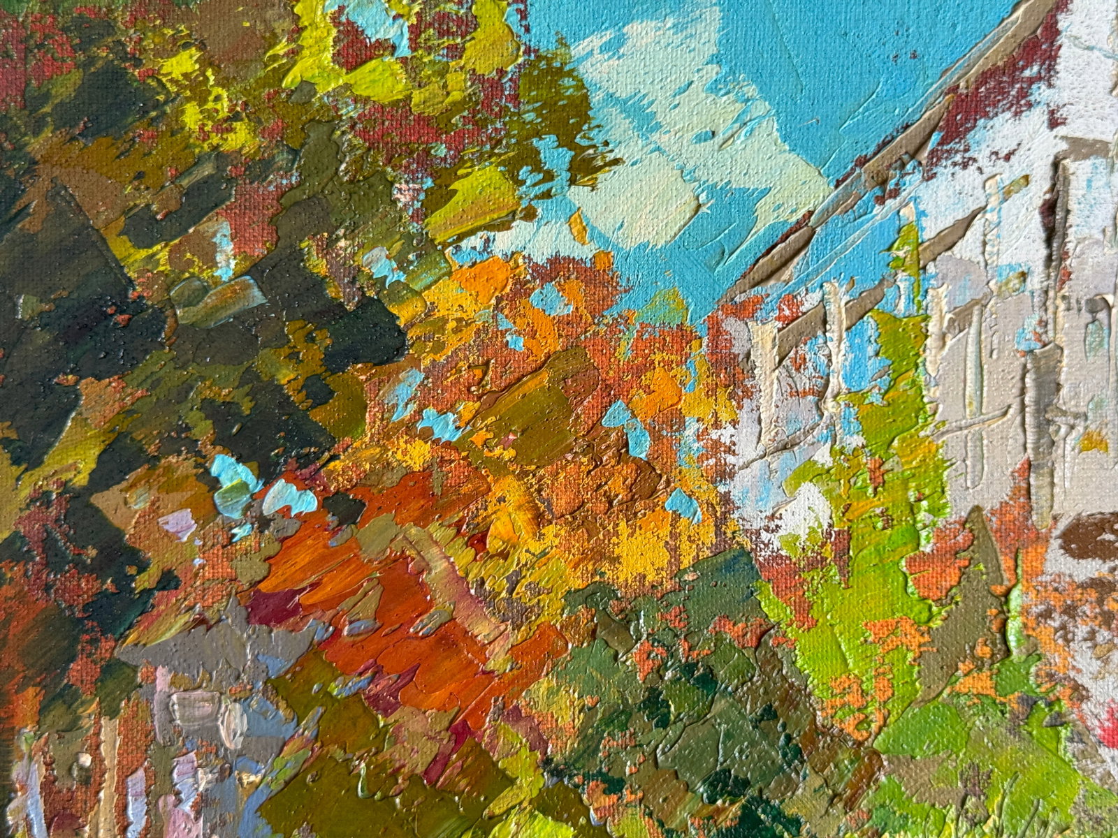 Oil painting with frame Botanical Garden of Lviv University K. Leonid - 2