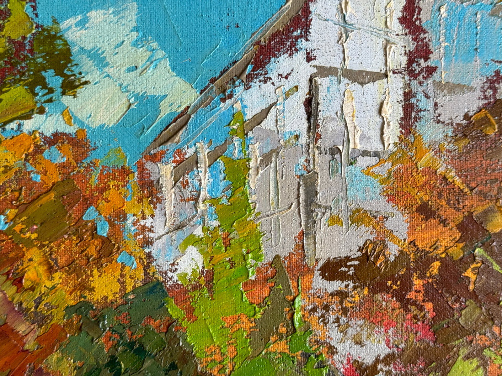 Oil painting with frame Botanical Garden of Lviv University K. Leonid - 6