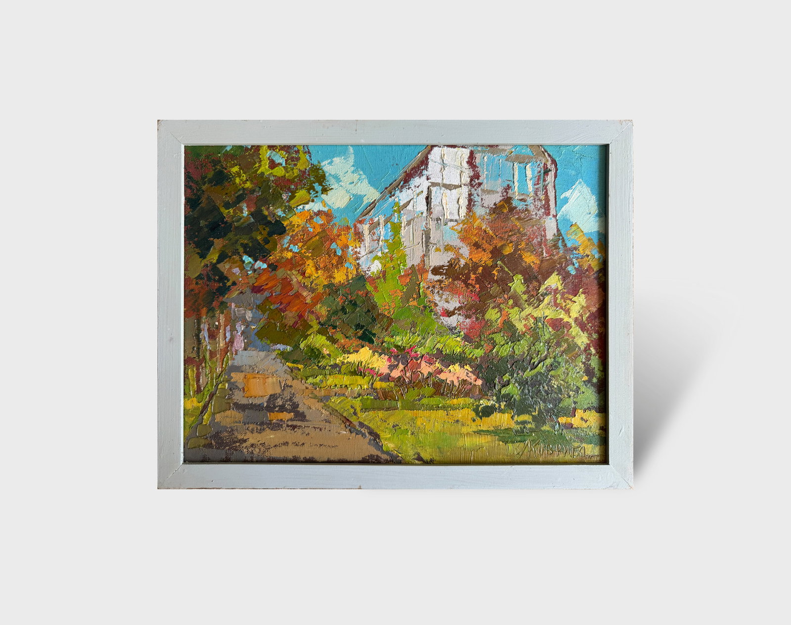 Oil painting with frame Botanical Garden of Lviv University K. Leonid - 8