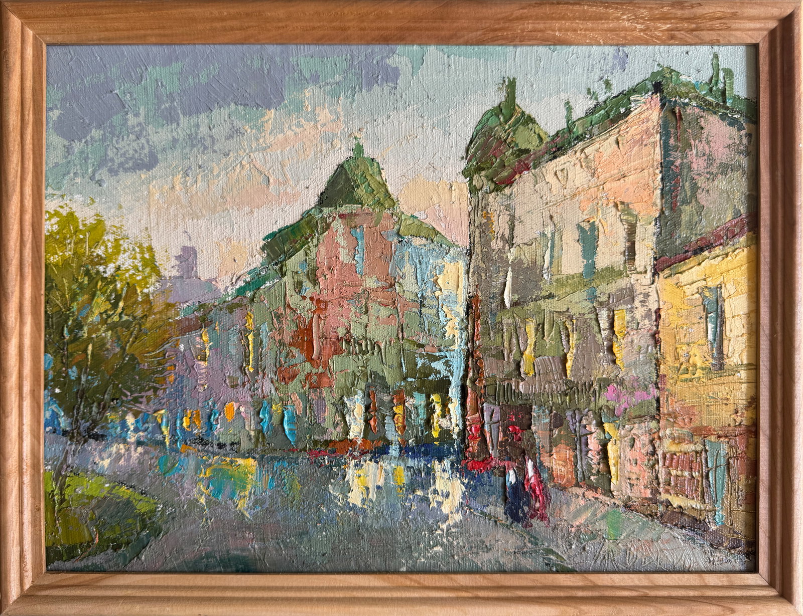 Oil painting with frame The city K. Leonid: Title: Oil painting with frame The city K. Leonid Description: 242KK Painter: K. Leonid S?ze: 30x40 cm/ 11.81x15.74 inches Components: oil, canvas Original painting CONDITION: exellent ERA:2008 ARTIST