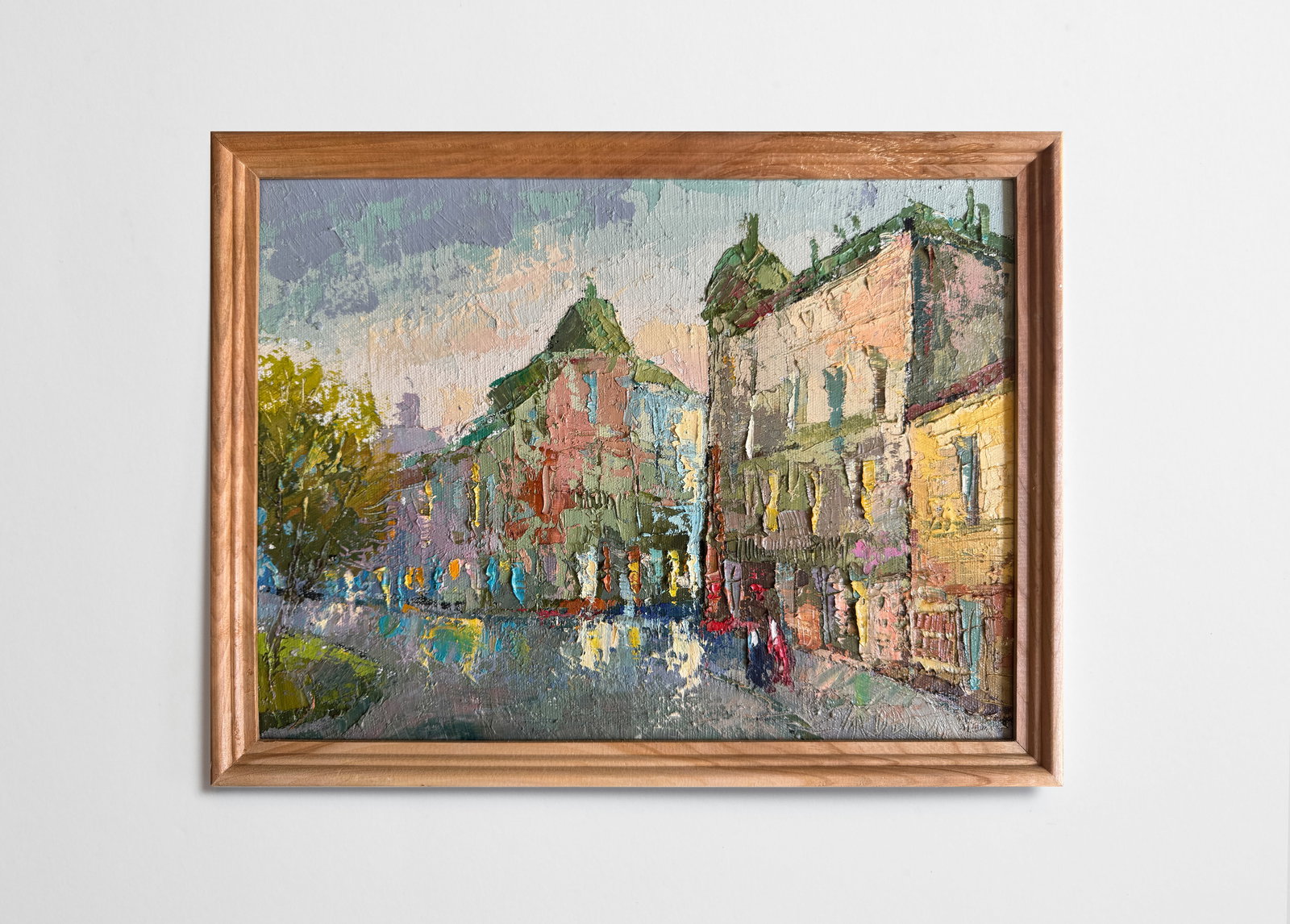 Oil painting with frame The city K. Leonid - 2