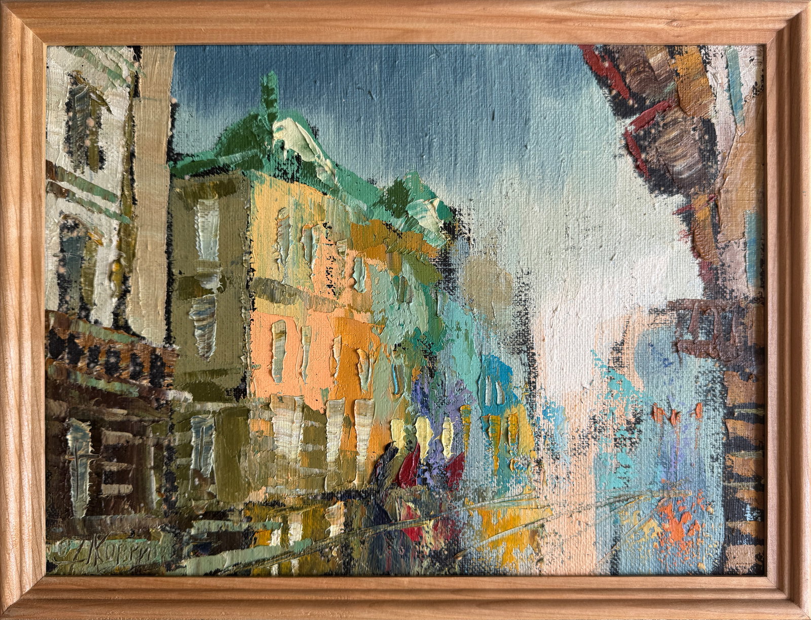 Oil painting with frame After the rain K. Leonid: Title: Oil painting with frame After the rain K. Leonid Description: 243KK Painter: K. Leonid S?ze: 30x40 cm/ 11.81x15.74 inches Components: oil, canvas Original painting CONDITION: exellent ERA:2007 